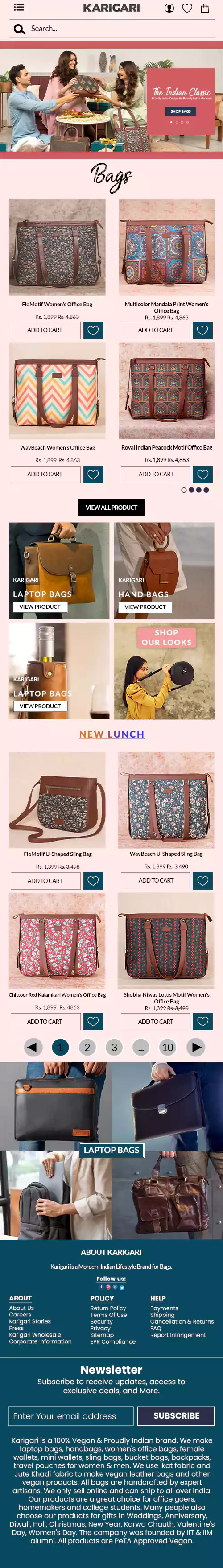Bags & Accessories ecommerce website theme preview