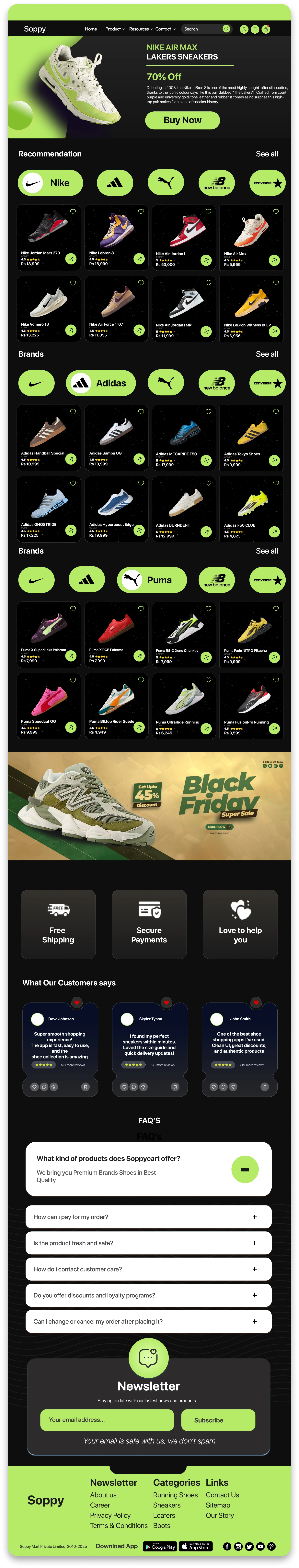 Shoes Shop ecommerce website theme preview